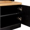 Farmhouse 4 In 1 Hall Tree With Wood Grain Bench And Top, Multifunctional Coat Rack With Hooks And Shell Handles, Mudroom Bench With Adjustable Shelves For Hallway, Living Room - Black - Image 17