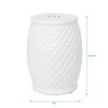 Glazed Ceramic Drum Stool Indoor / Outdoor Side Table Ceramic - White - Image 3