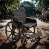 Heavy Duty Manual Wheelchair Double X Force Support 350Lbs Capacity All Terrain 24" Tires Foldable With Quick Release Wheels - Dark Gray - Image 3