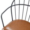 5 Piece Industrial Style Indoor Upholstered Dining Set With Metal Legs - Brown - Image 14