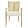 Mid Century Modern Arm Dining Chair (Set of 2) With Rattan Backrest - Beige / Natural Ash - Image 4