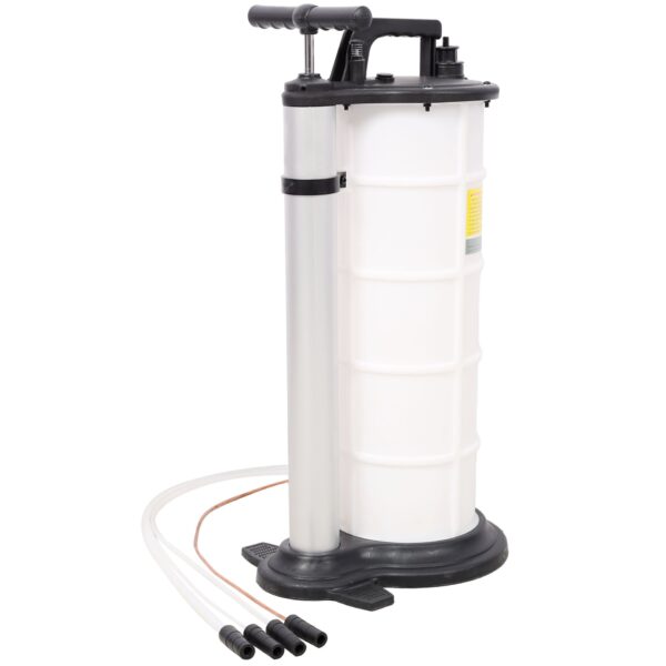 Manual Oil Extractor Pump 9L Capacity For Automotive Fluids - White / Black