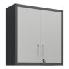 Metal Wall Mounted Tool Storage Cabinet With Locking Door, Adjustable Shelf, Metal - Silver - Image 4