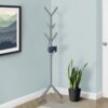 Coat Rack, Hall Tree, Free Standing, 8 Hooks, Entryway, Contemporary & Modern - Silver - Image 9