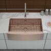 Farmhouse Sink Stainless Steel 16 Gauge Apron Front Kitchen Sink - Rose Gold - Image 2