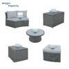 10 Piece Outdoor Sectional Half Round Patio Rattan Sofa Set, Wicker Conversation Furniture Set For Free Combination - Light Gray - Image 9