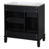 Bathroom Vanity With Ceramic Sink, Flip Out Drawer Design For Plumbing, Soft Close Drawers - Black - Image 22