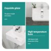 Modern Ceramic Rectangular Wall Mount Bathroom Sink With Single Faucet Hole - White - Image 6