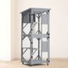 Large Cat House Outdoor Catio Cat Enclosures On Wheels, Kitty House With Upgraded Resting Box Waterproof Roof - Gray - Image 7