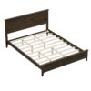 Queen Size Platform Bed With Sturdy Slats Support - Espresso - Image 5