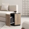 Hexagonal Rural Style Garden Retro With Drawer Living Room Corner Table Bedroom Bedside Table - Light Oak - Image 7