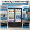 Glass Door Merchandiser Freezer 44.7 Cu.Ft Swing Door Commercial Reach-In Display Freezers With LED Top Panel Upright Freeze Storage - Black - Image 5