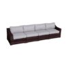 Contemporary Outdoor 4 Piece Rattan Wicker Sectional Seating Group With Cushions - Brown Mix - Image 4