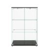 Modern Display Cabinet With LED Lights, Tempered Glass 2 Door Storage Case With 3 Shelves For Living Room Or Bedroom - Transparent - Image 9
