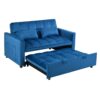 3 In 1 Convertible Sofa Bed With Reclining Backrest And Pillows - Blue - Image 6