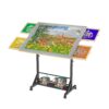 360 Degree Tilting Wooden Puzzle Table With 1500 Pieces, Rolling Design With Adjustable Height, Drawer, And Protective Cover - Black / Natural Wood - Image 2