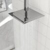 10" Square Rainfall Shower Head, Wall / Ceiling Mounted, Stainless Steel - Chrome - Image 5