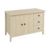 Modern 2 Door 3 Drawer Storage Cabinet, Buffet Cabinet With 2 Embossed Door For Living Room, Kitchen, Entryway - Natural - Image 8