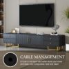 TV Stand, Entertainment Center TV Media Console Table, Modern TV Stand With Storage, TV Console Cabinet Furniture For Living Room - Black - Image 6