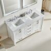 Freestanding Double Bathroom Vanity With Extra Black Handles - White - Image 9