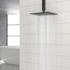 Square Rainfall Shower Head Wall Or Ceiling Mounted, Modern Bathroom Fixture - Matte Black - Image 5