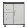 Sturdy Metal Tool Storage Cabinet With Wheels Durable Garage, Office & Home Organizer Steel - White - Image 4
