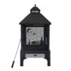 Heavy Duty Garden Metal Outdoor Heating Furnace Fire Pit With Rotating Tray - Black - Image 14