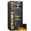 Large Double Door Coin Operated Safe, Digital Security Safe With Fireproof And Waterproof Bag, 7.0 Cubic Feet Safe Box With Hidden Code Function For Home, Office And Hotel - Black - Image 6