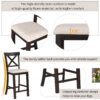 6 Piece Counter Height Dining Table Set With Shelf, 4 Chairs And Bench - Espresso - Image 9