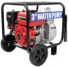 Gas Engine Powered Water Pump 3" Inlet & Outlet 7Hp 212Cc Epa Certified With Wheels And Handle - Black / Red - Image 6