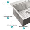 30" Drop In Kitchen Sink With Workstation Features, 16 Gauge Stainless Steel - Black / Gray - Image 4
