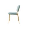 Modern Dining Chairs (Set of 2) Upholstered Accent Chairs With Metal Legs Space Saving Contemporary Seating - Green - Image 5