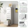 Premium 4 Drawer File Cabinet With Lock Metal Vertical Design For Office And Home, A4 Legal / Letter Size, Steel Construction - Gunmetal Black - Image 6