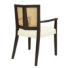 Mid Century Modern Arm Dining Chair (Set of 2) With Rattan Backrest - Beige / Dark Brown - Image 7