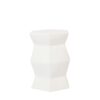 Contemporary Ceramic Drum Stool Indoor / Outdoor Side Table Glazed Accent Garden Stool - White - Image 12
