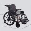 Heavy Duty Foldable Manual Wheelchair Double X Force Support With Adjustable Seat Belt Breathable Cushion & Anti Backflip Design 24" Tires For All Terrains 350 Lbs Capacity - Black / Silver - Image 3