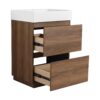 Modern Freestanding Bathroom Vanity With Single Undermount Sink And Double Drawers - Brown - Image 17
