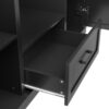 Hall Tree With Bench And 3 Hooks, Modern Entryway Storage Organizer Cabinet With 4 Doors, 1 Drawer And Adjustable Shelves For Hallway, Entryway, Living Room - Black - Image 13
