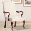 Delaney - Gooseneck Arm Chair Diamond Jacquard Fabric - Beige - Image 2