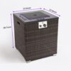 Propane Gas Fire Pit Table, 50000 Btu Square Fire Pit, Tile Tabletop With Beautiful Wicker Base For Outside Patio Deck Garden Courtyard - Espresso - Image 7