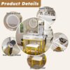 Modern Makeup Vanity Table With LED Lights, Power Outlet, And Metal Chair - White - Image 9