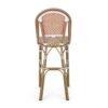 Outdoor Rattan French Barstool Set With Rust / Wicker And, Seat Height - Rust Red / White - Image 11