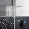12" Ceiling Mount Shower System With Waterfall Tub Spout And Rough In Valve - Matte Black - Image 9