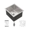 14" Undermount Stainless Steel Kitchen Sink 16 Gauge 9" Deep Single Bowl - Brushed Nickel - Image 6