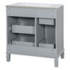 Bathroom Vanity With Ceramic Sink, Flip Out Drawer Design For Plumbing, Soft Close Drawers Painted Cabinet With Solid Wood Legs - Gray - Image 19