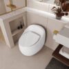 Modern Egg Shape Toilet 1.28 Gpf Single Flush Ceramic - White - Image 10