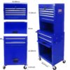 6 Drawer Lockable Tool Cabinet On Wheelsб Steel Rolling Tool Chest With Detachable Toolbox, 2 In 1 Garage Workshop Storage Organizer With 4 Universal Casters - Blue - Image 5