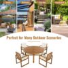 5 Piece Outdoor Patio Dining Set With 4 Armchairs And Table - Beige - Image 8