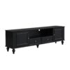 Modern TV Stand For TVs Up To 80", Entertainment Center With Open Compartment, TV Storage Cabinet With 2 Drawers, 2 Cabinets And 5 Solid Legs For Living Room - Black - Image 5