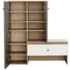 Modern Multi Functional Shoe Storage Bench & Cabinets With Adjustable Shelves - Gray / Natural Wood / White - Image 14